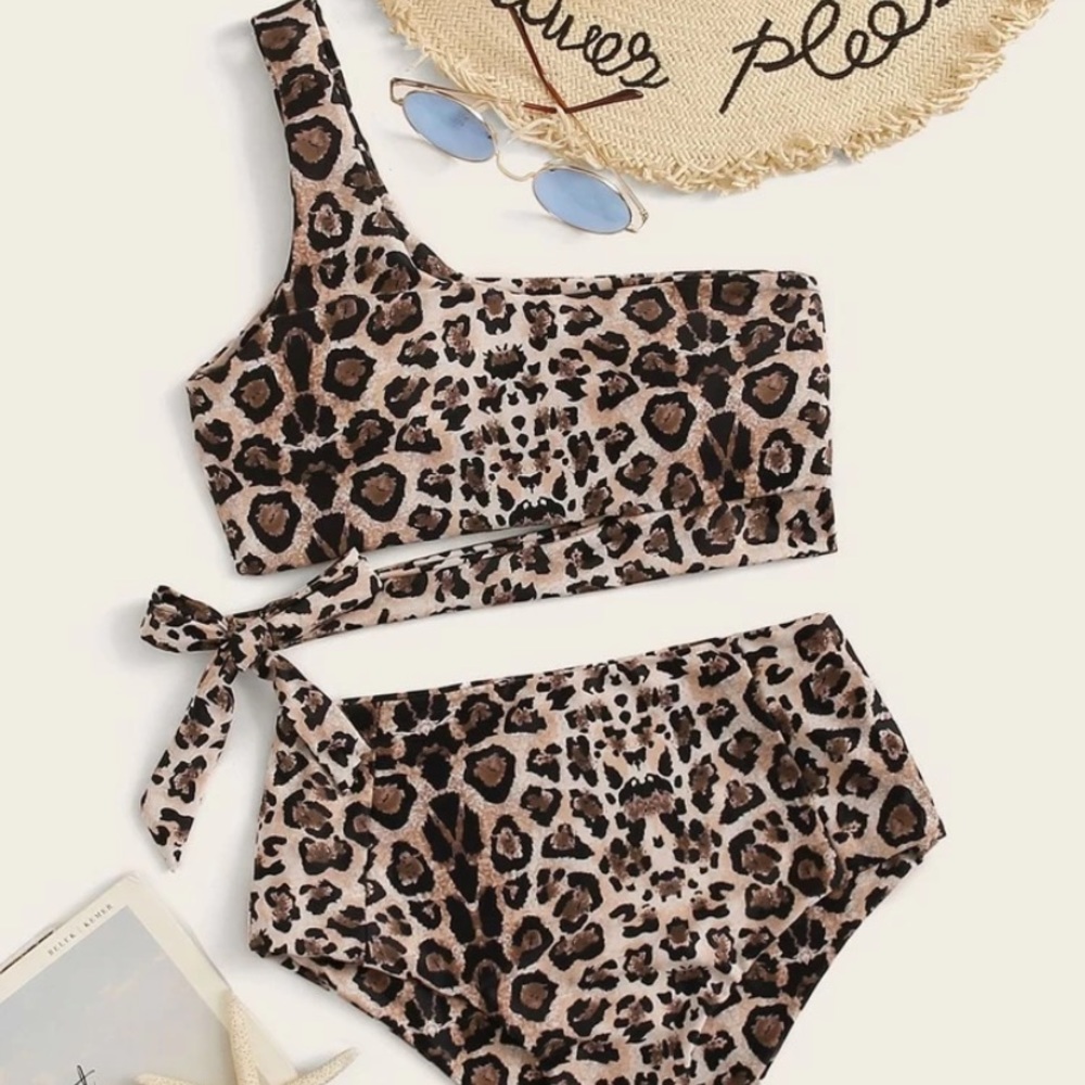 SHEIN leopard print high waist bikini